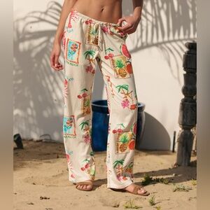 CALI 1850 Lobster Pants Linen Blend‎ Tropical Fruit M
